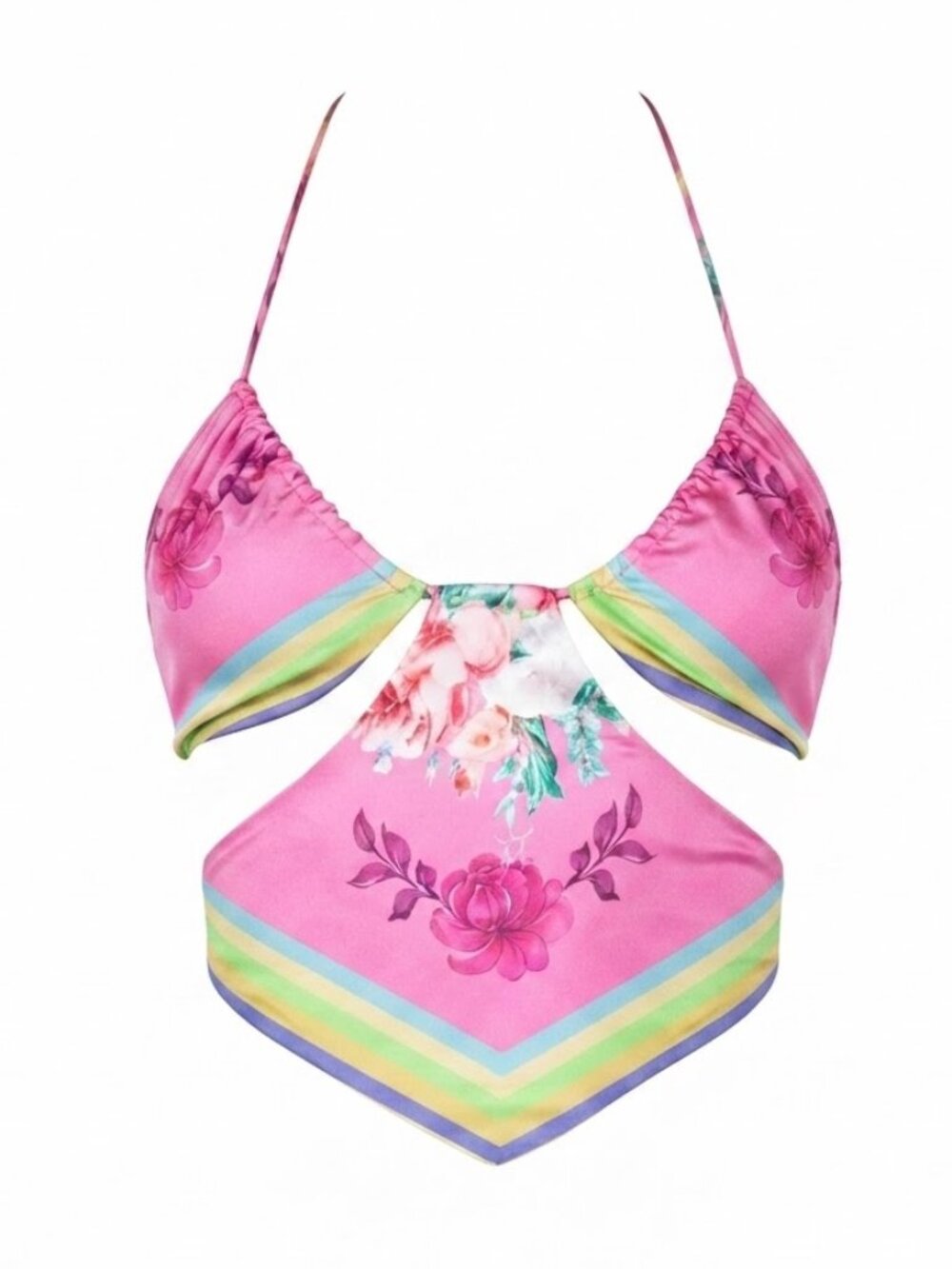 Princess Polly Dacey Halter Open Back Cutout Silky Satin Crop Top in size 4